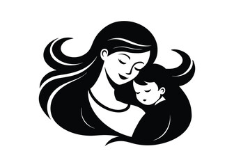 Mother and Child Embrace Silhouette