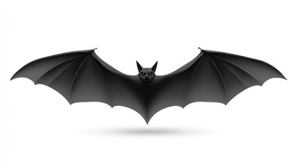 A black bat with wings spread wide perfect for Halloween designs and spooky themes