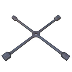 Lug Nut Wrench, 3d illustration isolated on white background