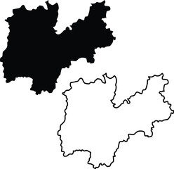 Obraz premium Map of Autonomous Province of Trento Italy Silhouette Flat and Outline Design