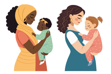 Mother’s Day Silhouette Vector of Pregnant Woman with Baby Bump, Heart, and Family Love – Motherhood Illustration for Greeting Cards and Emotional Design