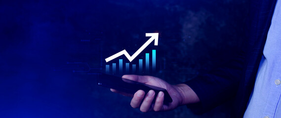 Global business growth analysis and asset investment chart Business and Finance, Up arrow economic...