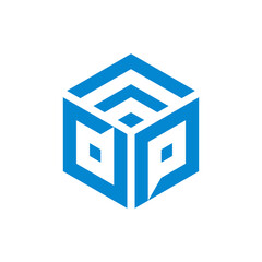 Unique Network Logo with Stylized Cube, P Monogram, and WiFi