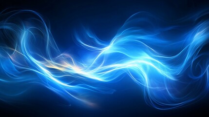 Fototapeta premium Ethereal blue currents flow in the dark