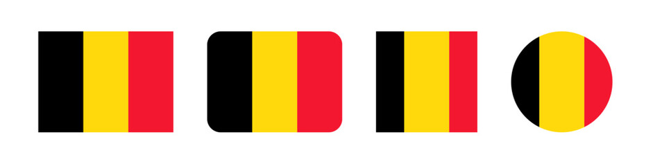Fototapeta premium Vector illustration of the Belgium national flag with vertical black, yellow, and red stripes. Bold, modern design, perfect for political, educational, or international use.