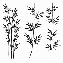 Fototapeta premium Bamboo illustration vector design asian zen plant nature forest japan chinese stem oriental tropical art