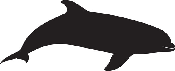 Harbor Porpoise Vector Silhouette
