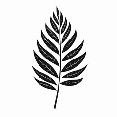 Fototapeta premium Black leaf leaves plant nature botanical flora foliage fern tropical silhouette design element vector art