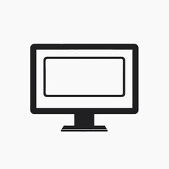 Monitor display screen computer technology device electronic blank white black illustration vector graphic silhouette