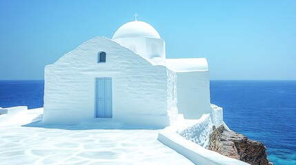White dome church by the ocean breeze high resolution photos
