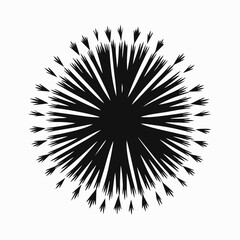 Obraz premium Black abstract burst design vector graphic illustration isolated art shape element pattern background decorative style silhouette