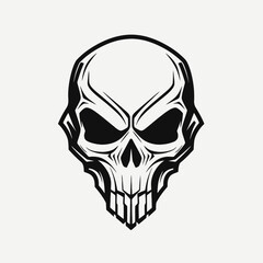 Fototapeta premium Skull graphic vector design death head bone skeleton halloween horror spooky danger dead tattoo art drawing silhouette