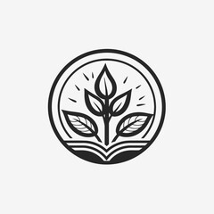 Plant leaf growth nature organic tree circle eco logo design illustration graphic element symbol icon art silhouette