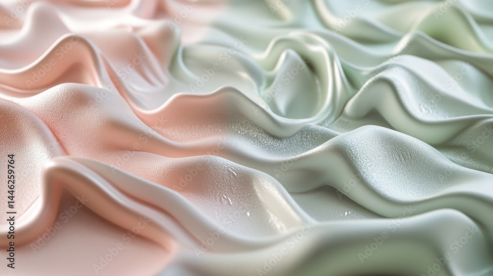 Poster abstract pastel fabric drapes with smooth and flowing shapes