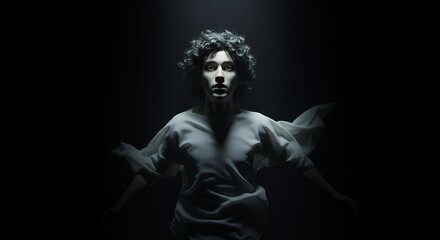 Obraz premium Mysterious figure in dramatic lighting