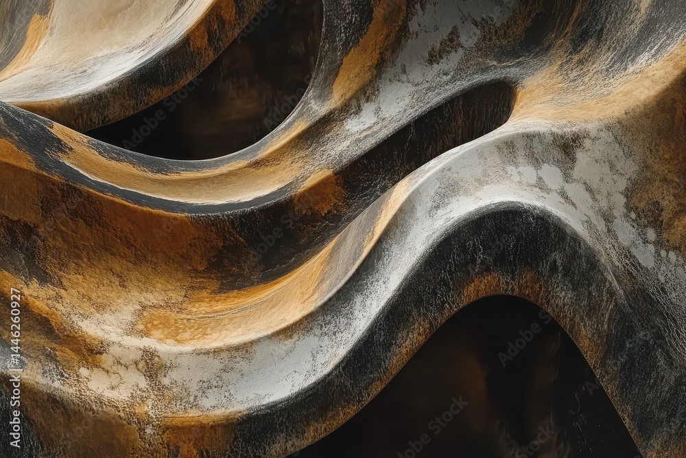 Poster Mesmerizing abstract curve waves create a relaxing atmosphere in soothing colors, Mesmerizing Abstract Curve Waves Video  for Relaxation Background