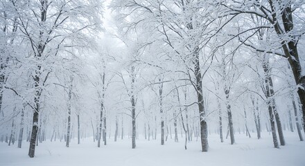 Fototapeta premium Snowy forest scene