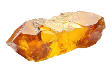 Stunning amber crystal cluster radiant golden hues translucent beauty intricate facets isolated on