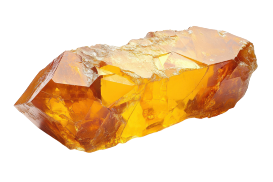 Stunning amber crystal cluster radiant golden hues translucent beauty intricate facets isolated on