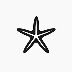 Obraz premium Starfish icon black silhouette marine life ocean sea animal summer symbol graphic illustration design vector