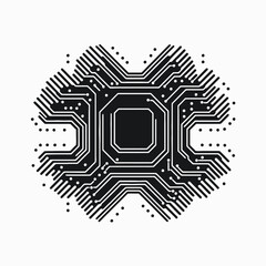Circuit board technology motherboard computer chip electronic engineering processor system hardware design network silhouette