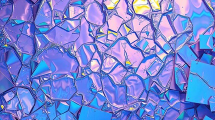 Colorful shards of glass glimmer under soft light, creating a mesmerizing abstract display of shards in various hues