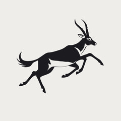 Obraz premium Black antelope jumping vector illustration wildlife animal nature design graphic art silhouette mammal safari
