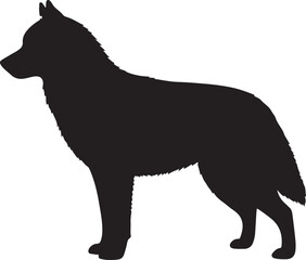 Siberian Husky Vector Silhouette