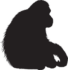 Tapanuli Orangutan Vector Silhouette © Rizwan Ahmad
