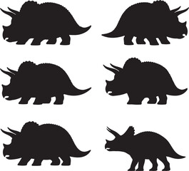 Triceratops Vector Silhouette