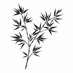 Obraz premium Bamboo black silhouette vector illustration plant nature zen asian oriental design element graphic art