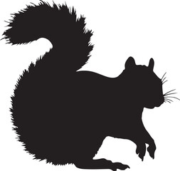Variegated Squirrel Vector Silhouette