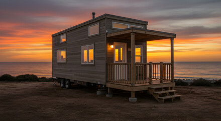 Tiny Beachfront Home Offers Serenity During An Amazing Coastal Sunset