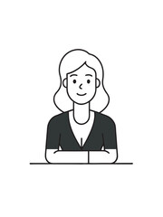 Businesswoman seated with arms on chair rest