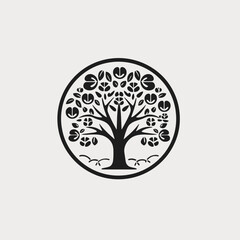 Obraz premium green tree vector illustration