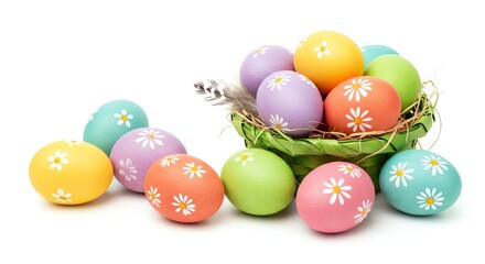 Pastel Easter Eggs: A Delicate Floral Arrangement