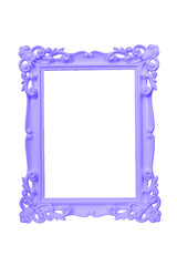Elegant Ornate White Picture Frame with Vintage Design on White Background
