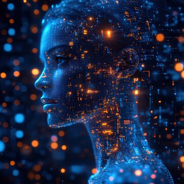AI and human connection abstract interface