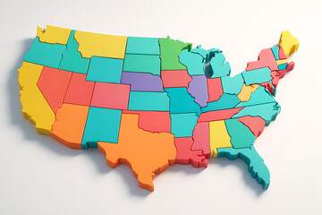 Map of the United States with State Boundaries