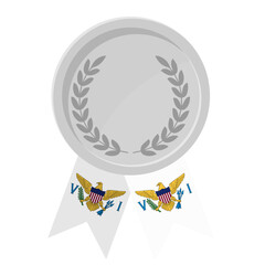 Silver award medal with United States Virgin Islands flag ribbons for winners