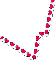 Obraz premium Spiky stroke with alternating small red hearts along its jagged path, adding a bold and dynamic decorative touch.