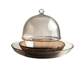 Minimalist glass cloche display elegant home kitchen design isolated on transparent background