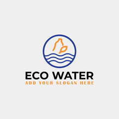 eco water logo design vector format