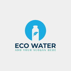 eco water logo design vector format