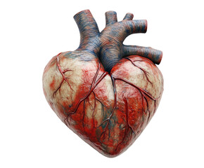 Heart sculpture creative design abstract style isolated on transparent background