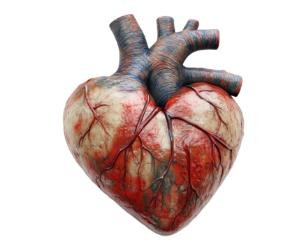 Heart sculpture creative design abstract style isolated on transparent background