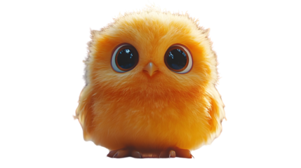 Adorable Fluffy Yellow Owl with Big Eyes Perfect for Childrens Books Greeting Cards and Edu