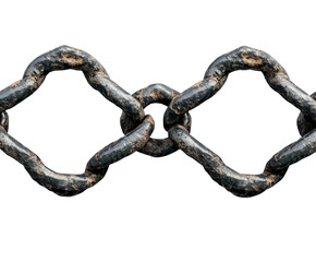 Obraz premium Industrial chain links on detail isolated on transparent background