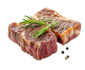 Premium ribeye steak grilled with fresh herbs for culinary joy isolated on transparent background