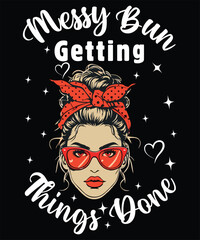 Messy bun getting things done